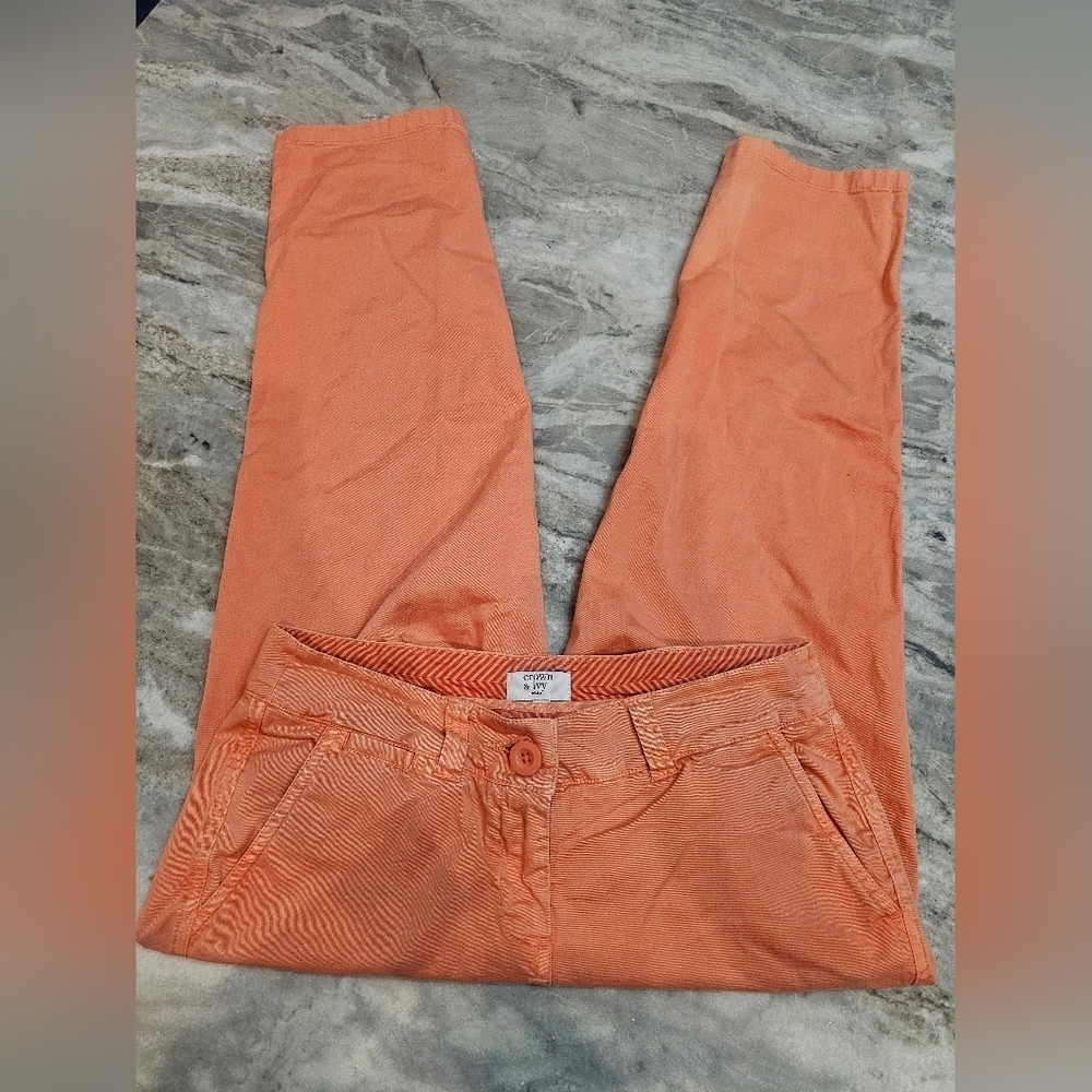 Crown & Ivy Petite Coral Orange Slim Leg Pants – Women’s Size 0P